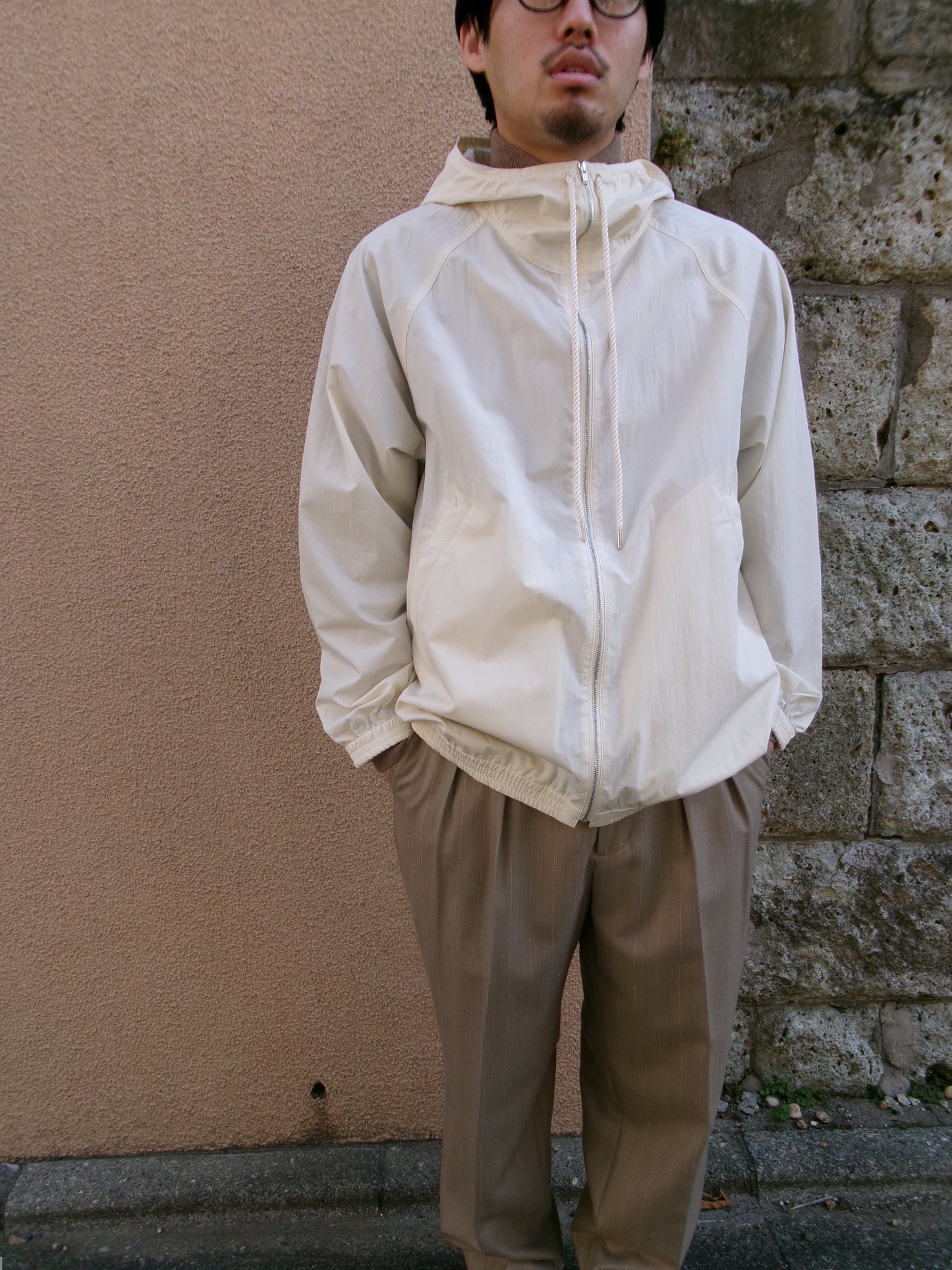 FUJI COTTON NYLON MOUNTAIN PARKA -IVORY-