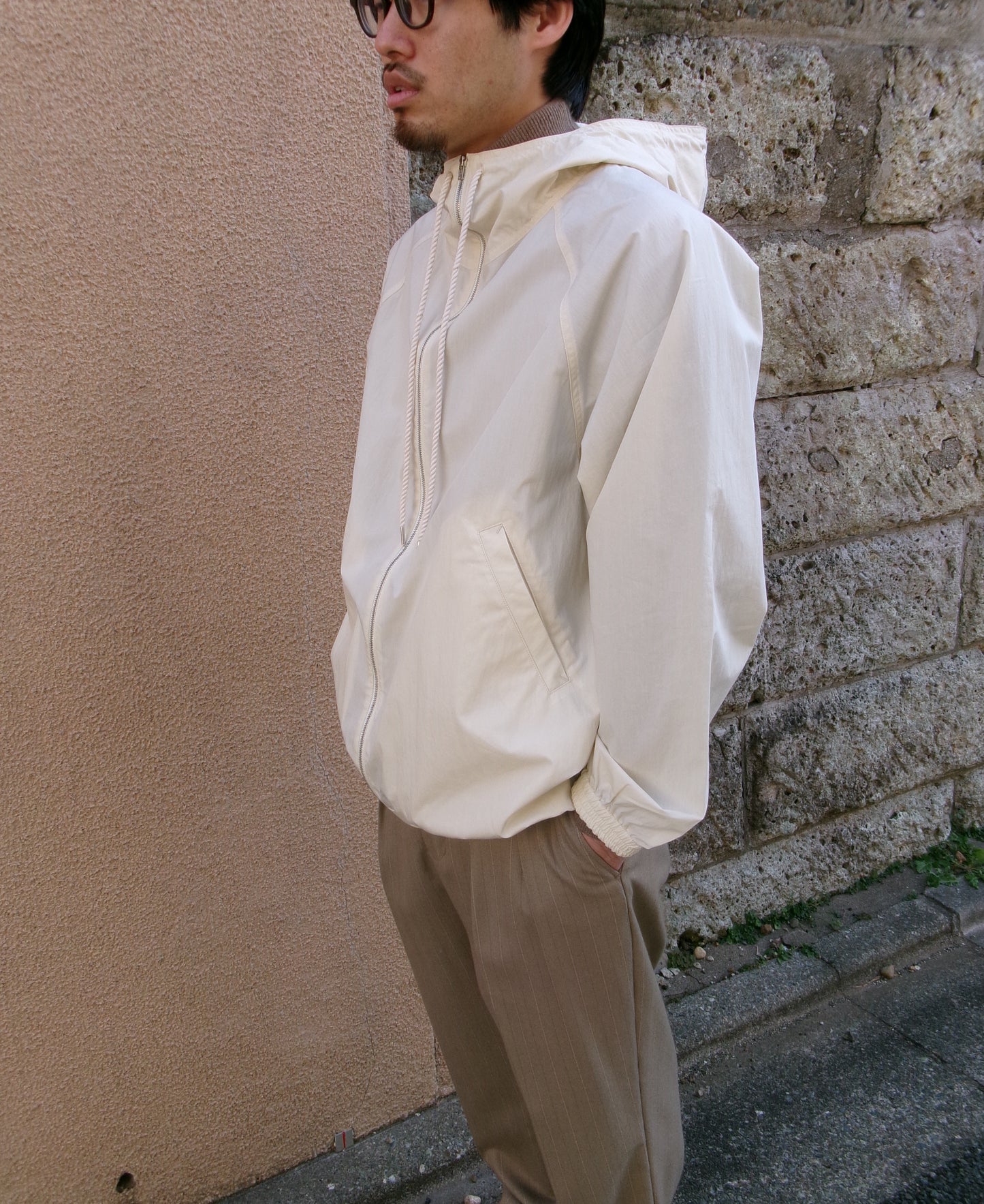 FUJI COTTON NYLON MOUNTAIN PARKA -IVORY-