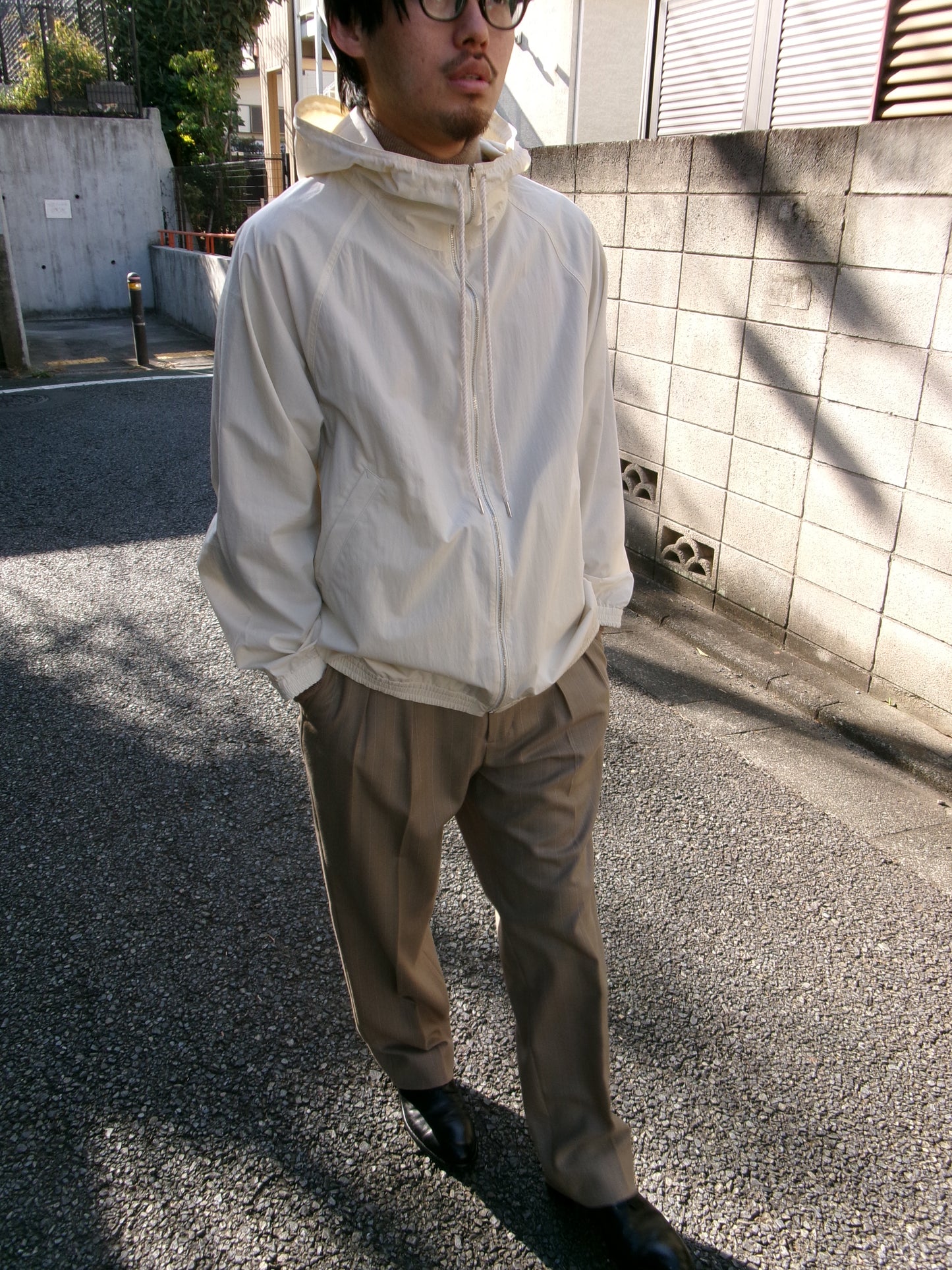 FUJI COTTON NYLON MOUNTAIN PARKA -IVORY-