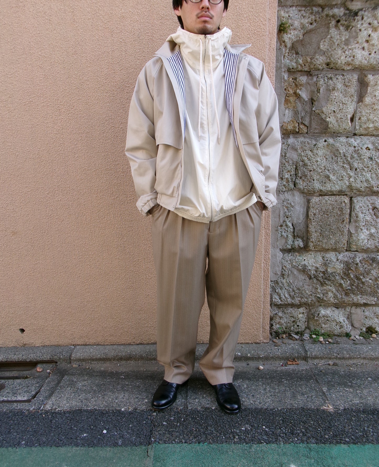 FUJI COTTON NYLON MOUNTAIN PARKA -IVORY-