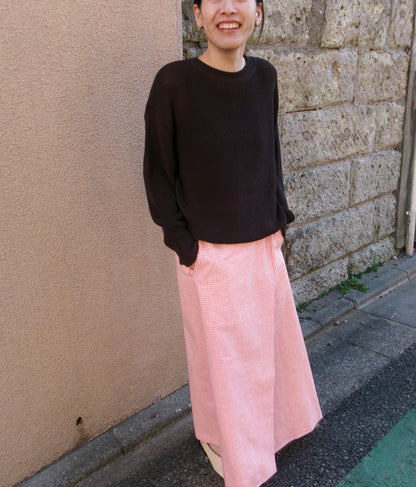 FUJI COTTON GINGHAM CHECK SKIRT