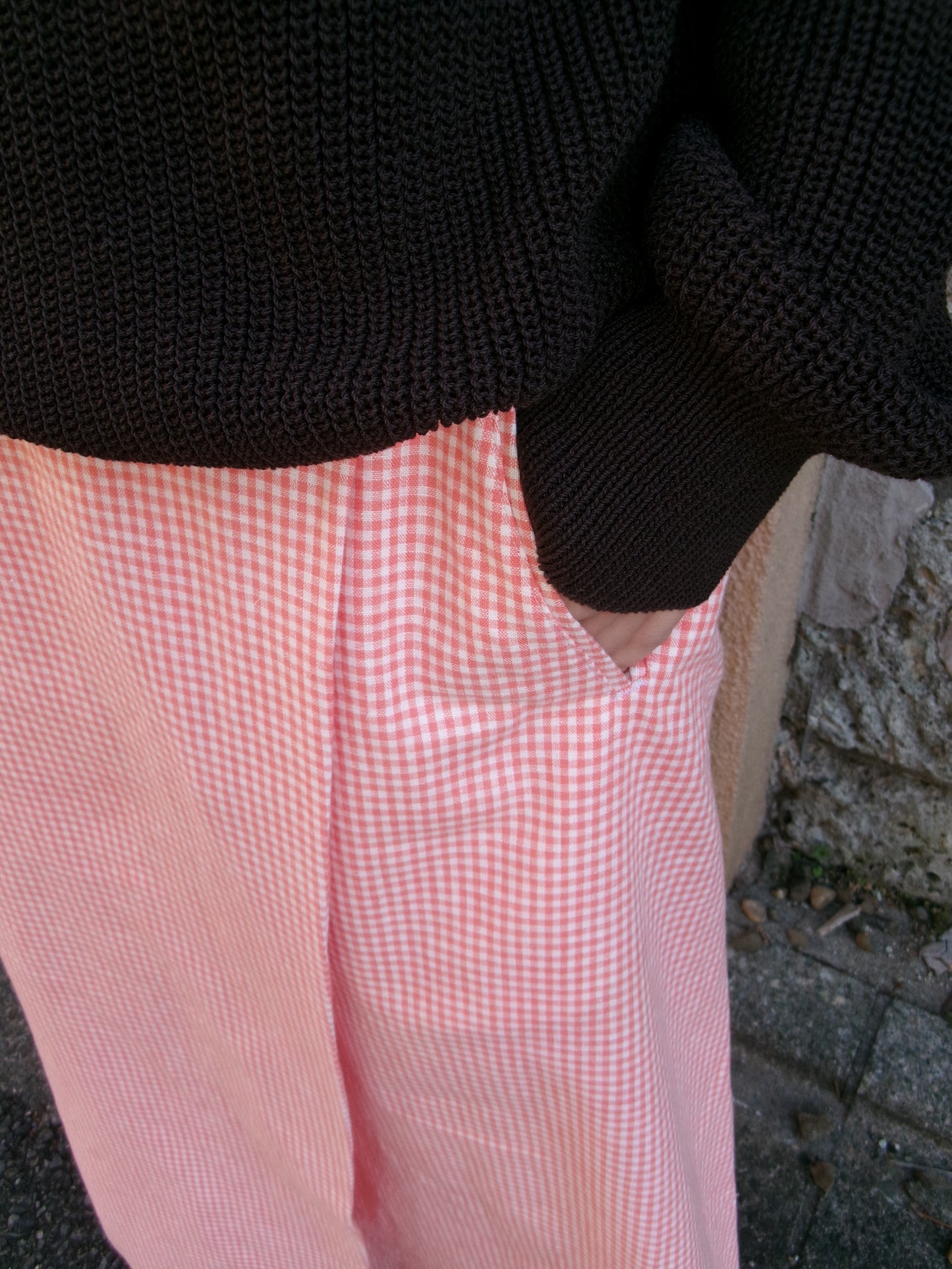 FUJI COTTON GINGHAM CHECK SKIRT