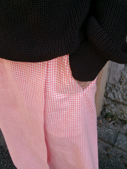 FUJI COTTON GINGHAM CHECK SKIRT