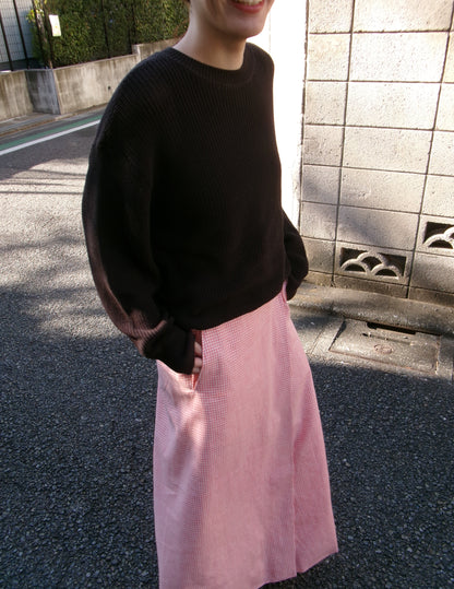 FUJI COTTON GINGHAM CHECK SKIRT