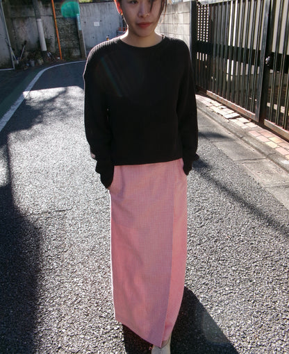 FUJI COTTON GINGHAM CHECK SKIRT