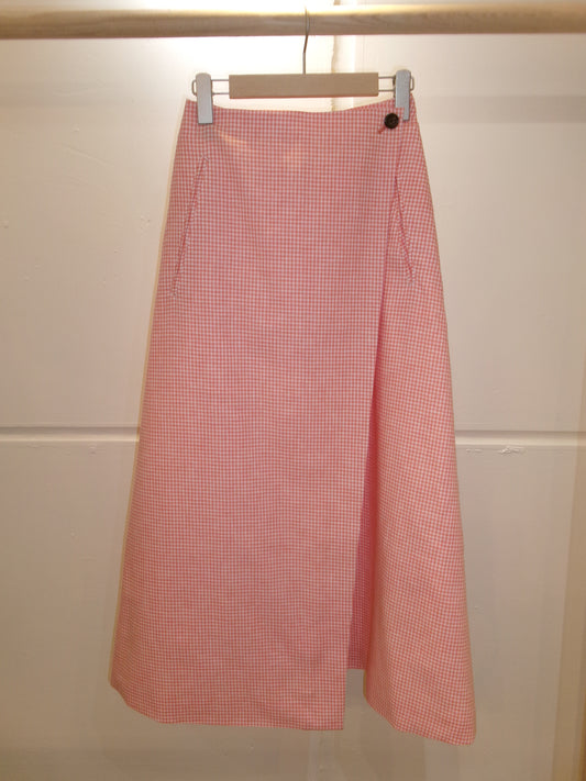 FUJI COTTON GINGHAM CHECK SKIRT
