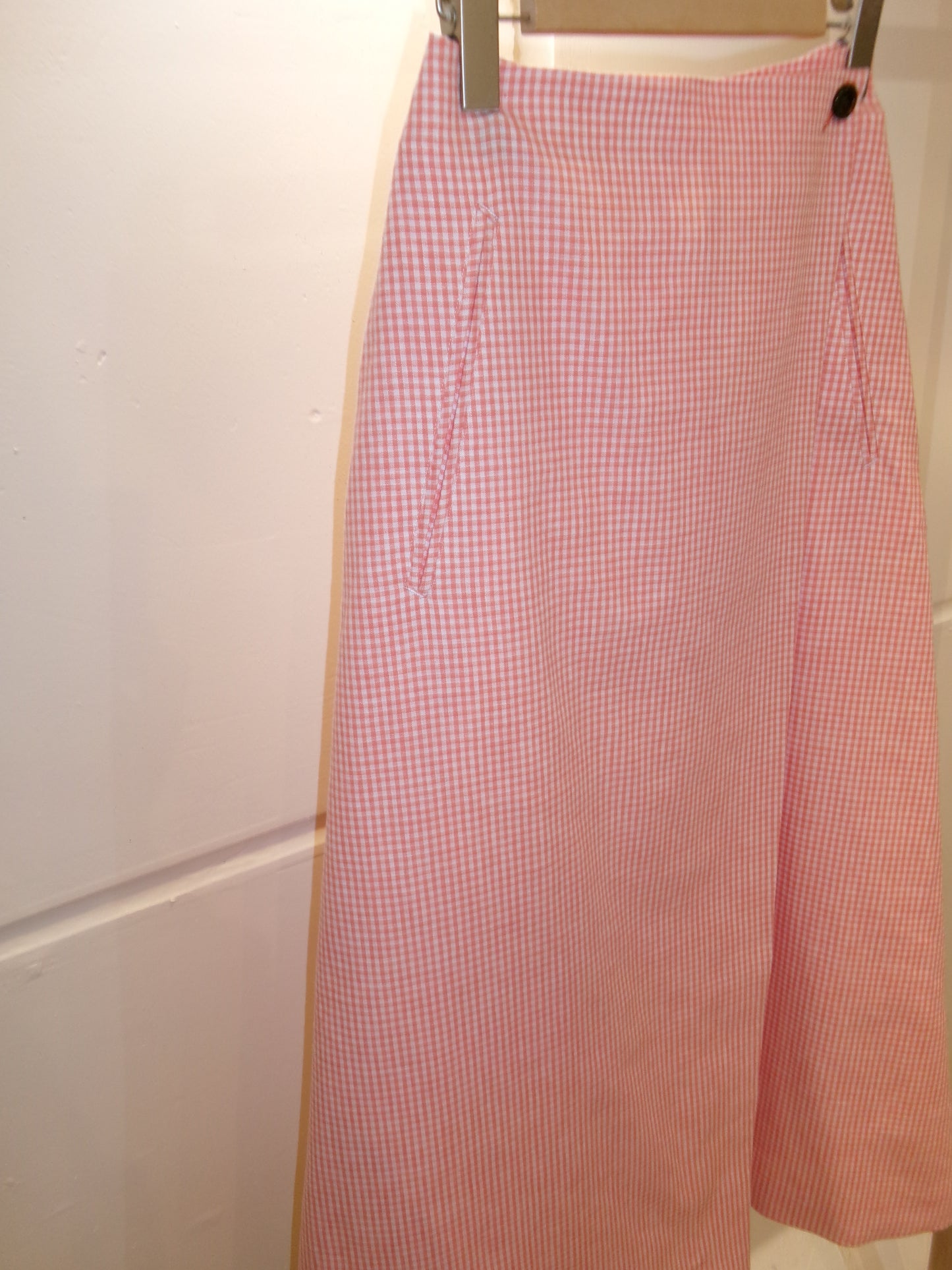 FUJI COTTON GINGHAM CHECK SKIRT