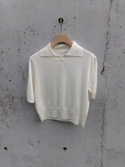 FUJI SILK CASHMERE S/S SKIPPER POLO-Women-