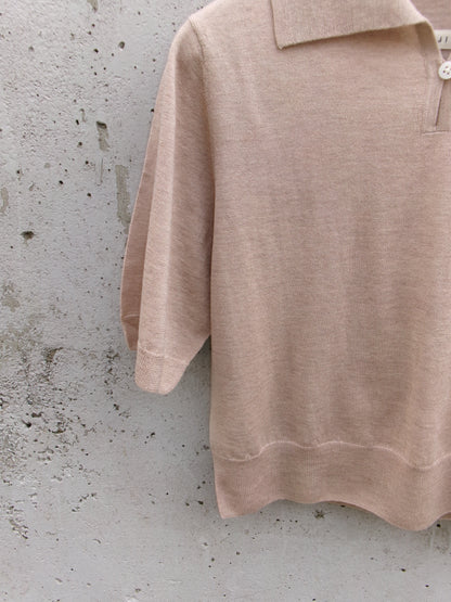 FUJI SILK CASHMERE S/S SKIPPER POLO-Women-