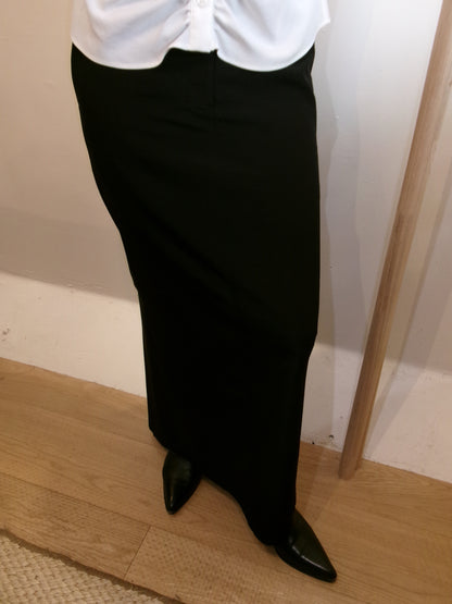 Ernie Palo Silk Long Skirt -Black-