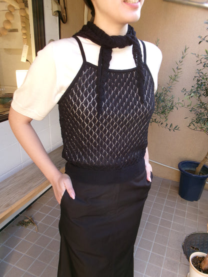 Ernie Palo Open Work Knit Camisole