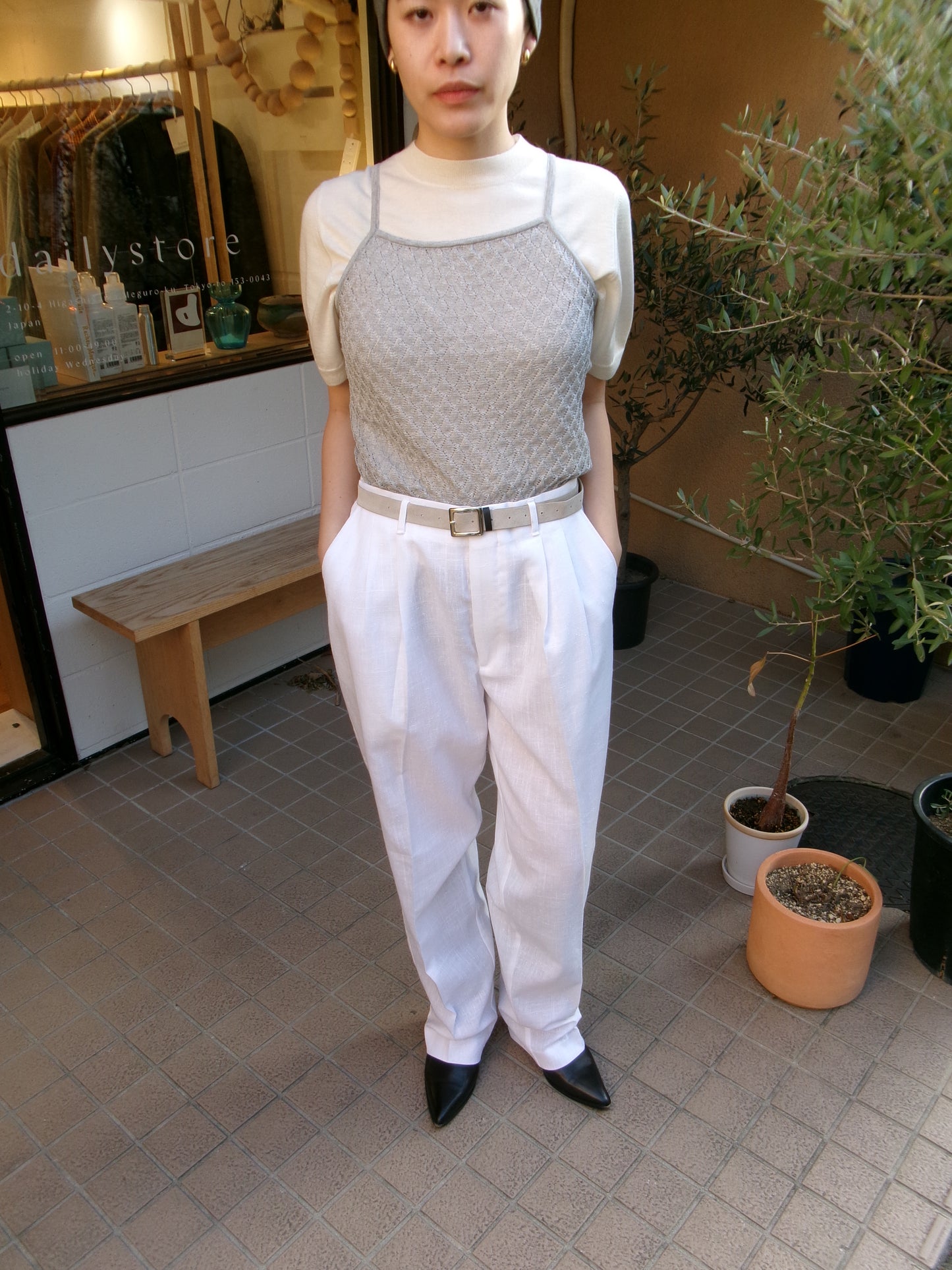 Ernie Palo Open Work Knit Camisole