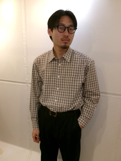 FUJI COTTON CHECK SHIRT -Gray-