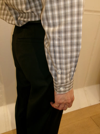 FUJI COTTON CHECK SHIRT -Gray-