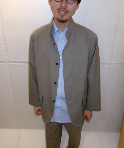 Cale Tropical Wool Stand Collar Jacket