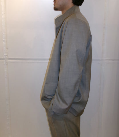 Cale Tropical Wool Stand Collar Jacket