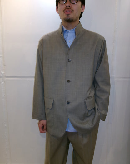 Cale Tropical Wool Stand Collar Jacket