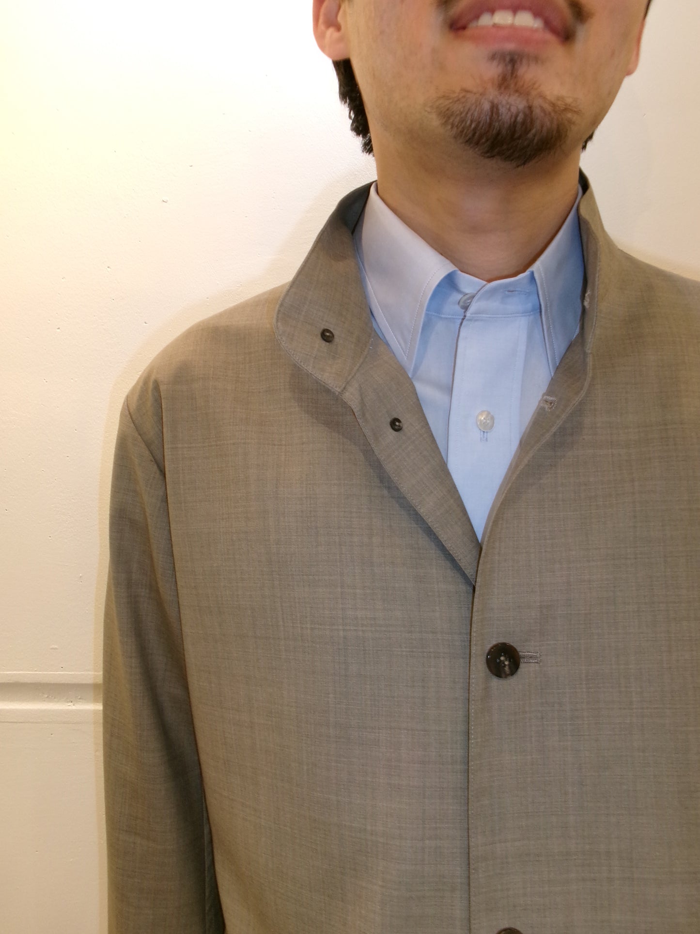 Cale Tropical Wool Stand Collar Jacket