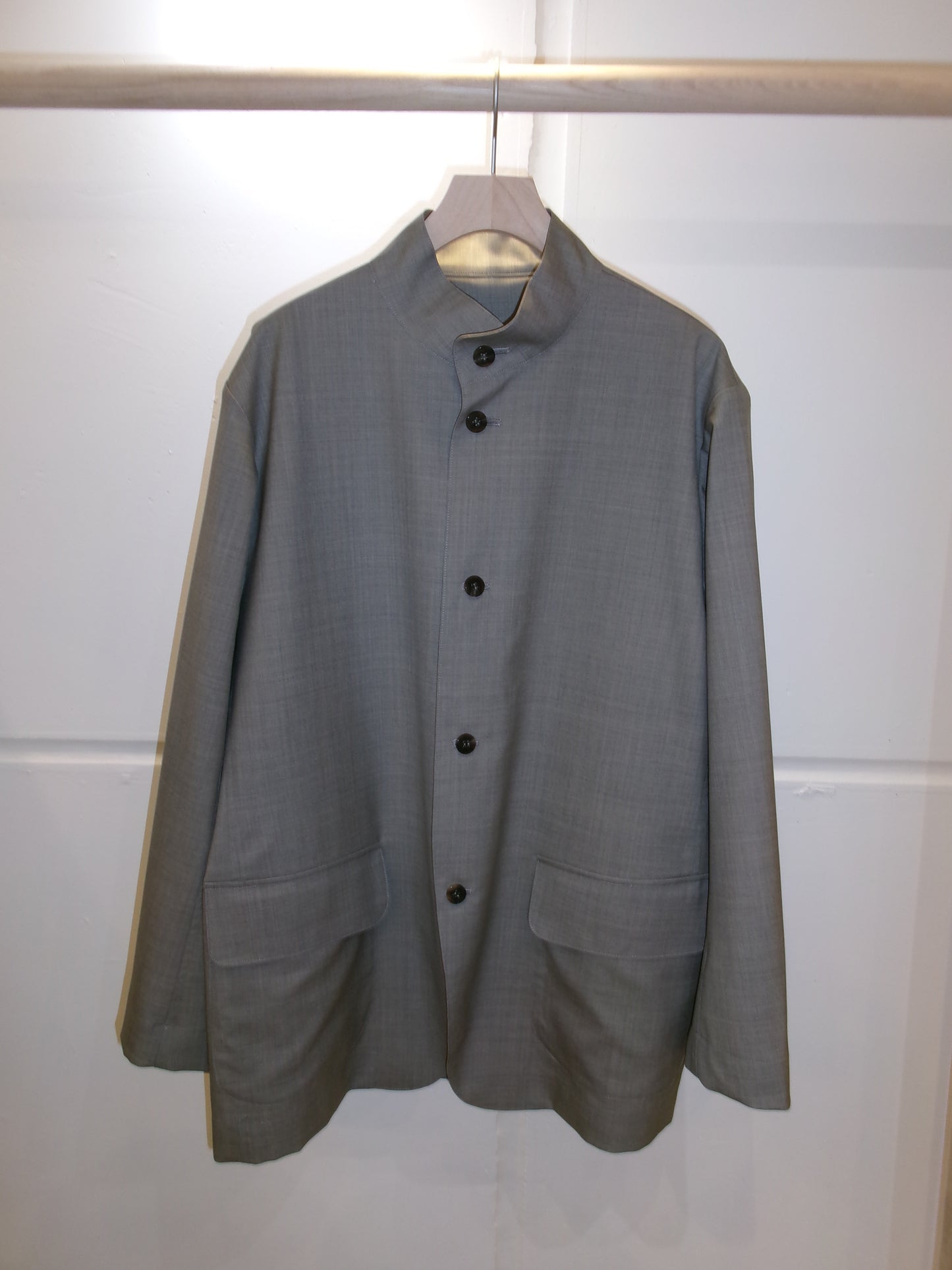 Cale Tropical Wool Stand Collar Jacket