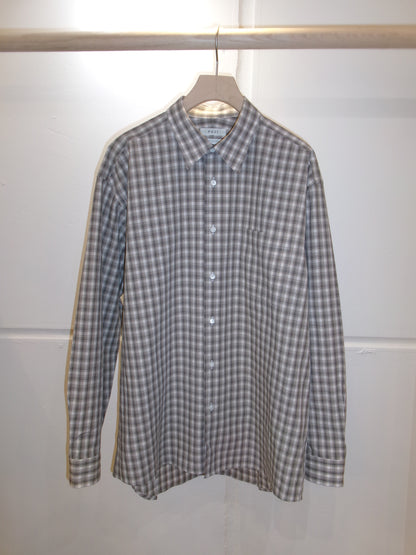 FUJI COTTON CHECK SHIRT -Gray-