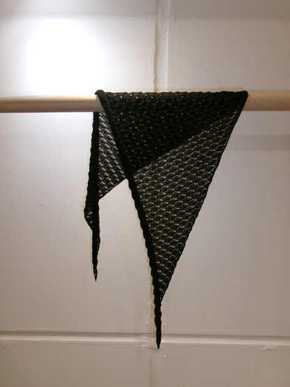 Ernie Palo Open Work Knit Scarf -Black-