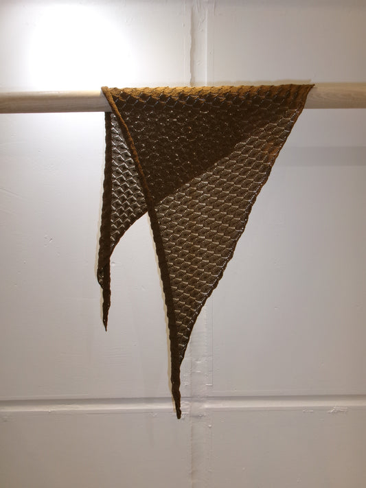 Ernie Palo Open Work Knit Scarf -Brown-