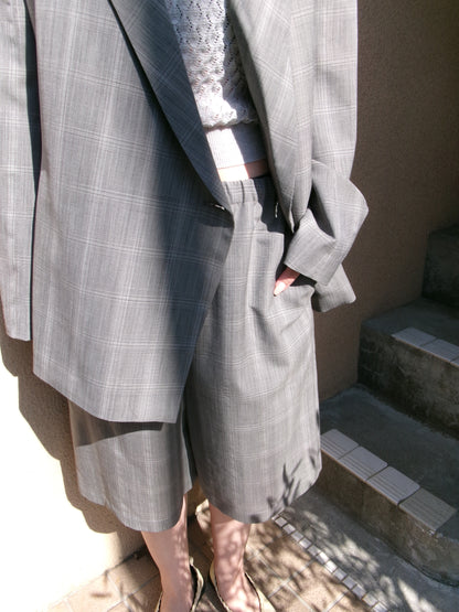 Ernie Palo Wool Check Easy Half Pants