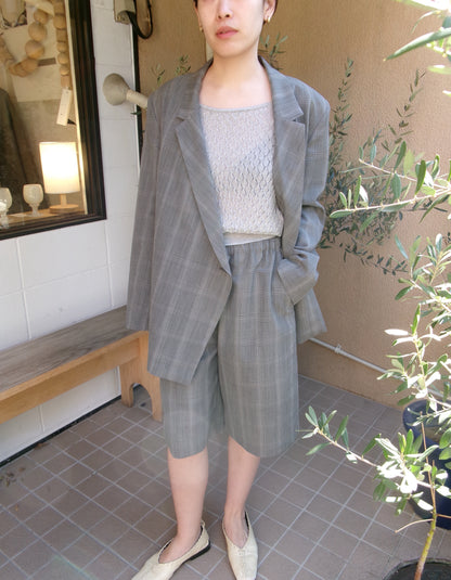 Ernie Palo Wool Check Easy Half Pants