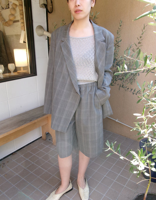 Ernie Palo Wool Check Easy Half Pants