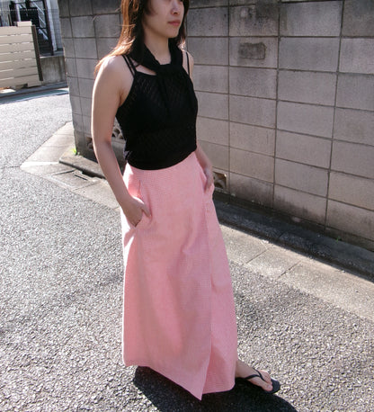 FUJI COTTON GINGHAM CHECK SKIRT