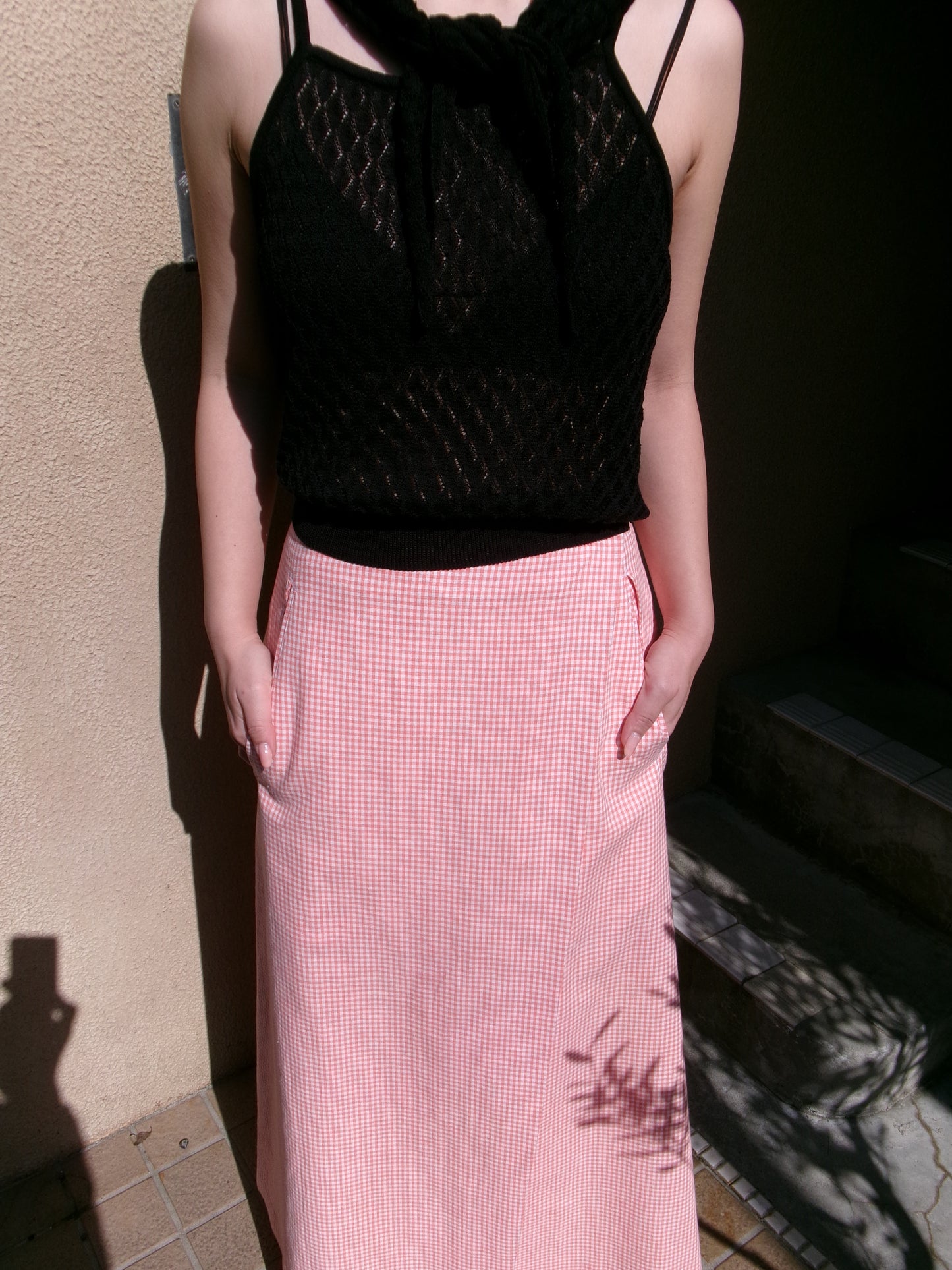Ernie Palo Open Work Knit Camisole