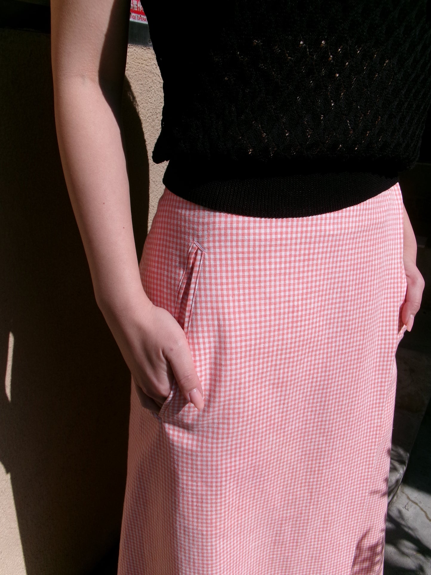 FUJI COTTON GINGHAM CHECK SKIRT