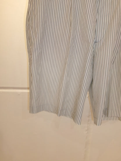 FUJI STRIPE COTTON ONE TUCK SHORTS -Black Stripe- Men