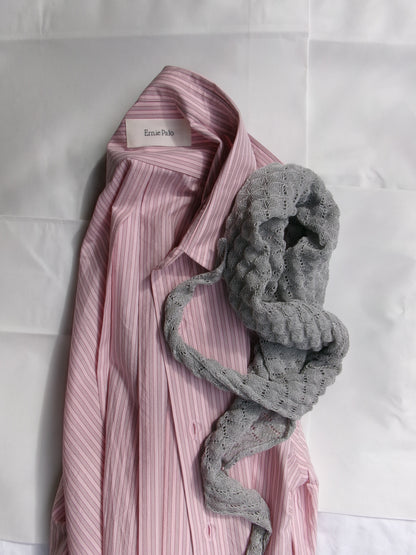 Ernie Palo Silk Cotton Stripe Shirt -Pink-
