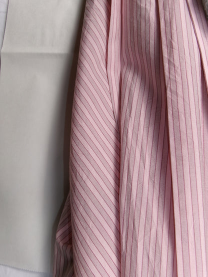 Ernie Palo Silk Cotton Stripe Shirt -Pink-
