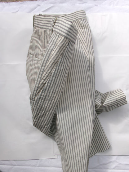 FUJI STRIPE COTTON ONE TUCK SHORTS -Black Stripe- Men