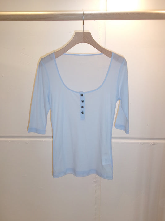 Ernie Palo Sheer Rib Henry T-shirt -Sax-