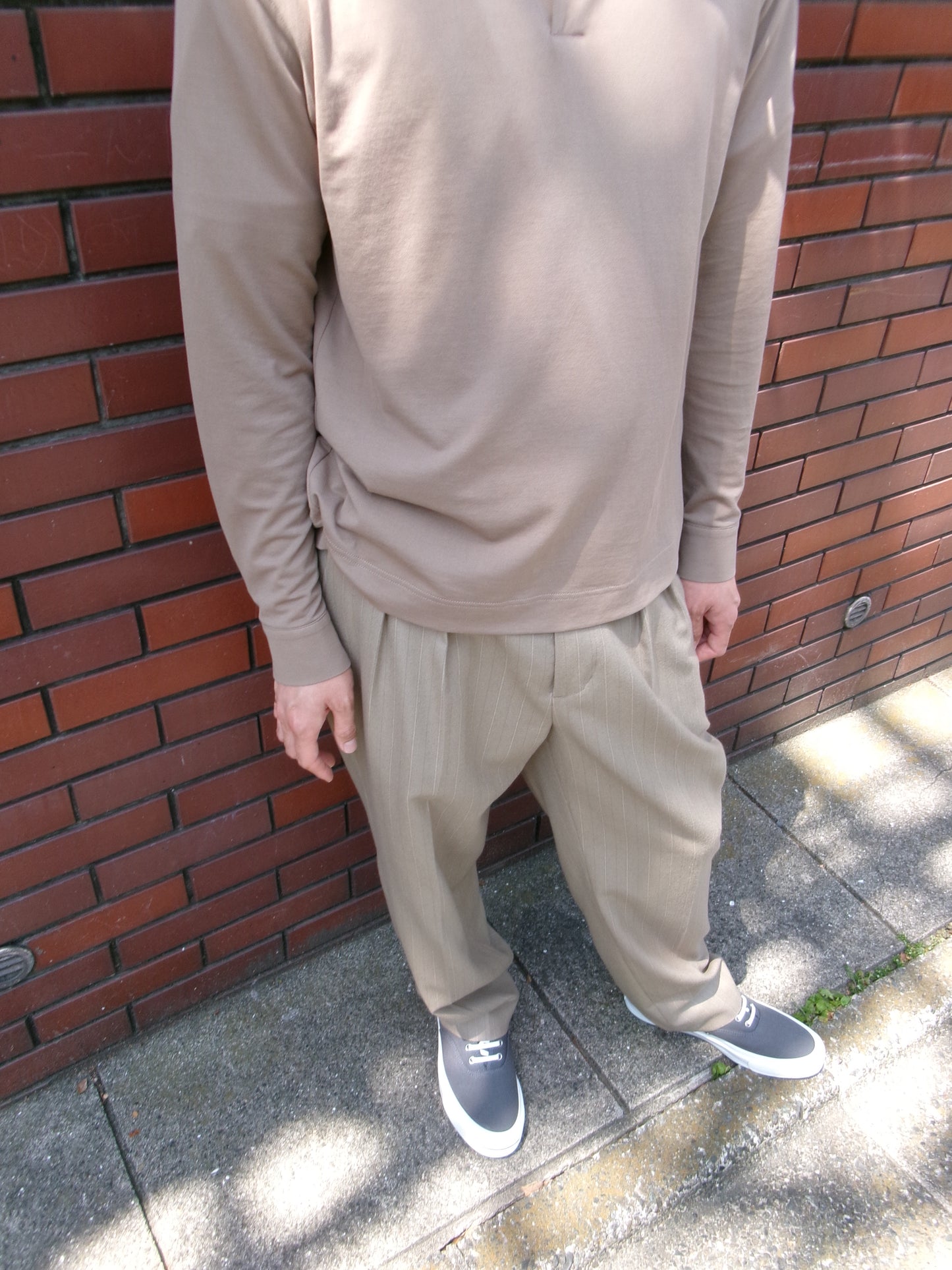 Cale Supima Kanoko One Button Long Sleeve -Taupe-