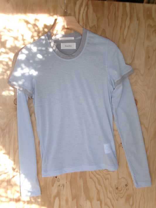 Ernie Palo Switching Color L/S T-shirt -Sax-