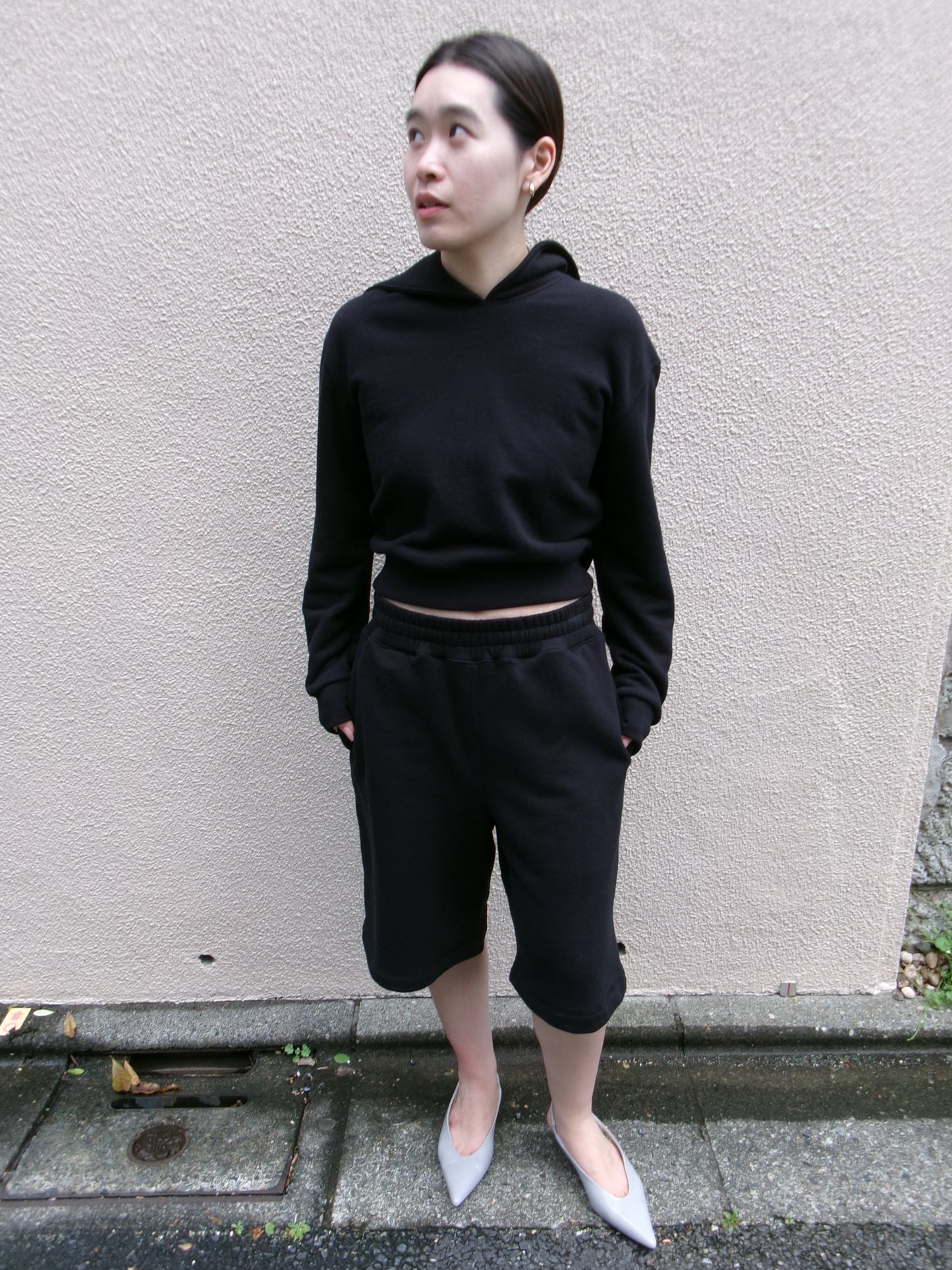 Ernie Palo Sweat Half Pants -Black-
