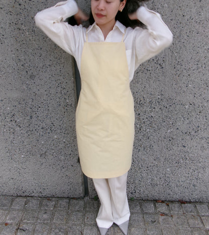 FUJI COTTON LINEN ONEPIECE -Yellow-