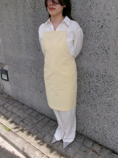 FUJI COTTON LINEN ONEPIECE -Yellow-