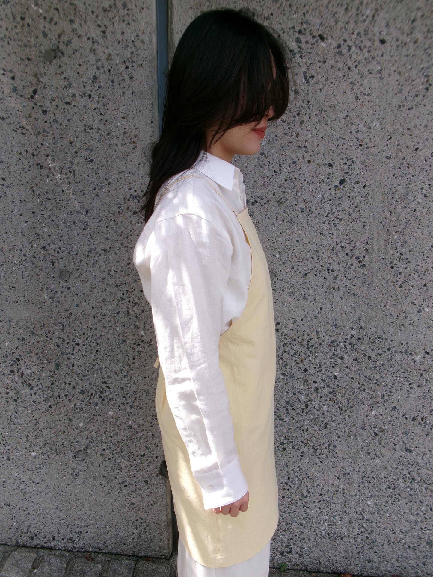 FUJI COTTON LINEN ONEPIECE -Yellow-