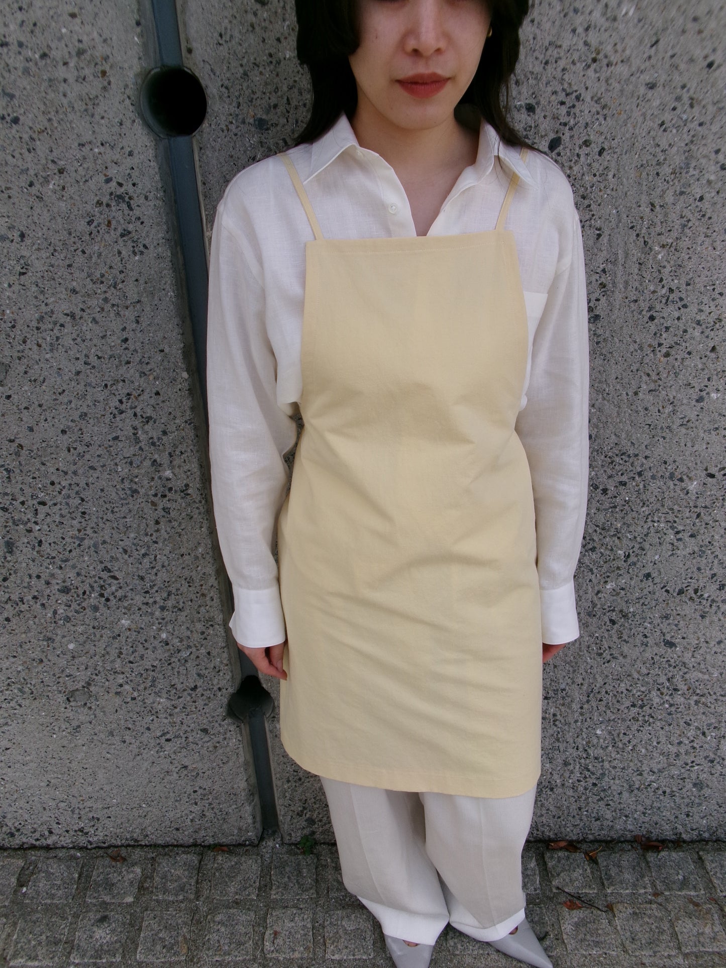 FUJI COTTON LINEN ONEPIECE -Yellow-