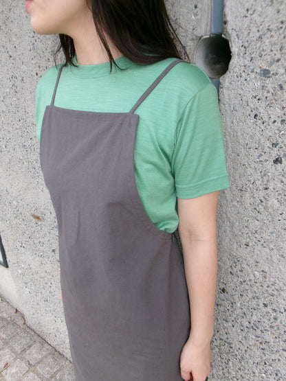 FUJI COTTON LINEN ONEPIECE -Gray-