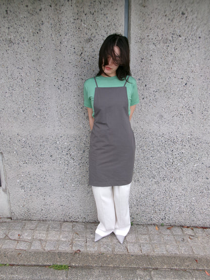FUJI COTTON LINEN ONEPIECE -Gray-