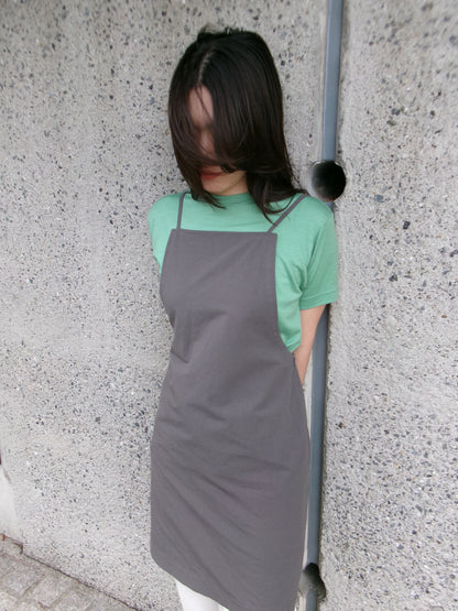 FUJI COTTON LINEN ONEPIECE -Gray-