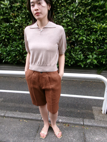 FUJI SILK CASHMERE S/S SKIPPER POLO-Women-