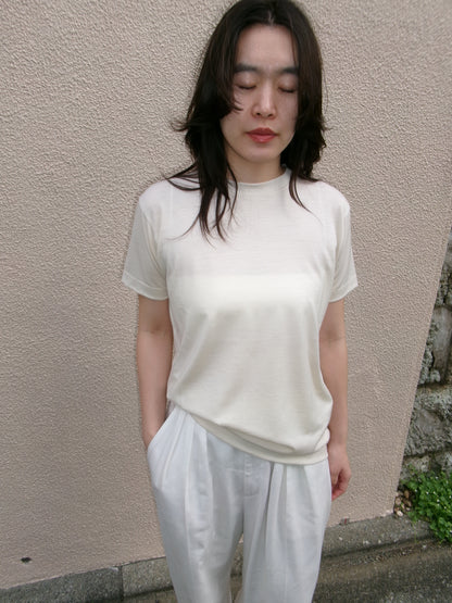 FUJI WOOL S/S T-SHIRT Women -Ivory-