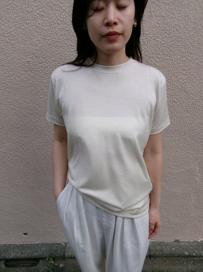 FUJI WOOL S/S T-SHIRT Women -Ivory-